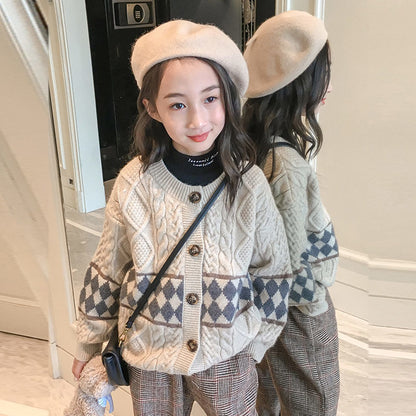 Casual Children's Autumn Knitted Cardigan