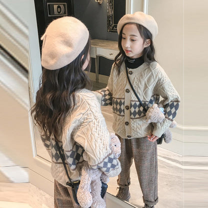Casual Children's Autumn Knitted Cardigan