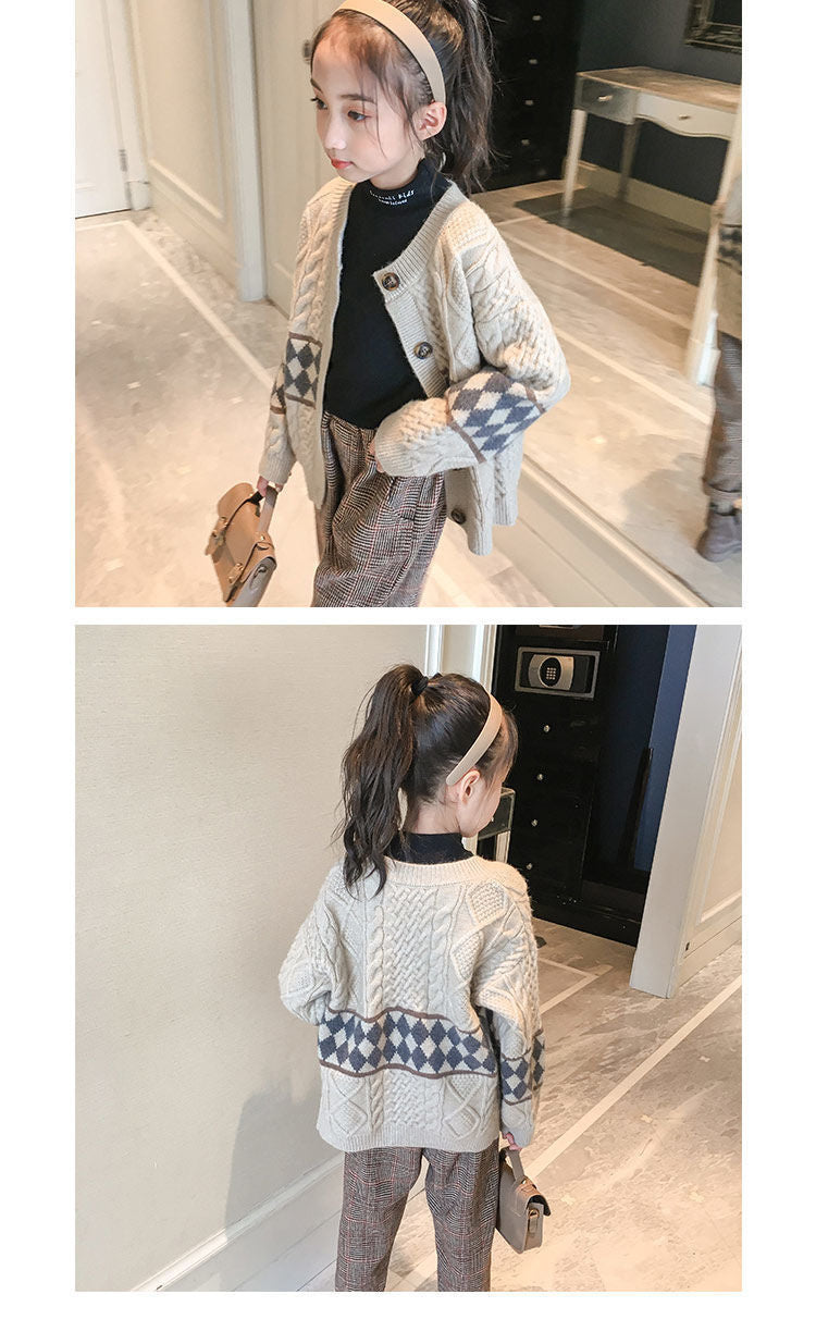 Casual Children's Autumn Knitted Cardigan