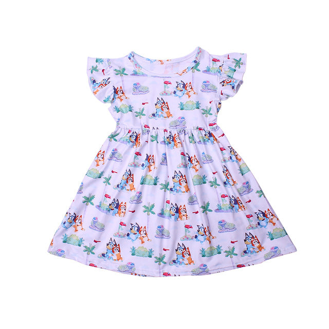 Newest Summer Toddler Girls Dresses Bluey Clothes