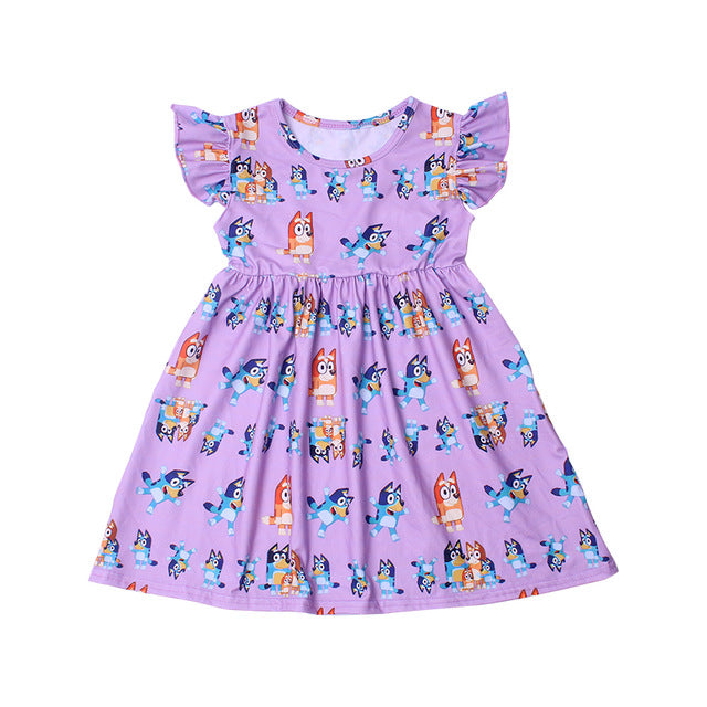 Newest Summer Toddler Girls Dresses Bluey Clothes