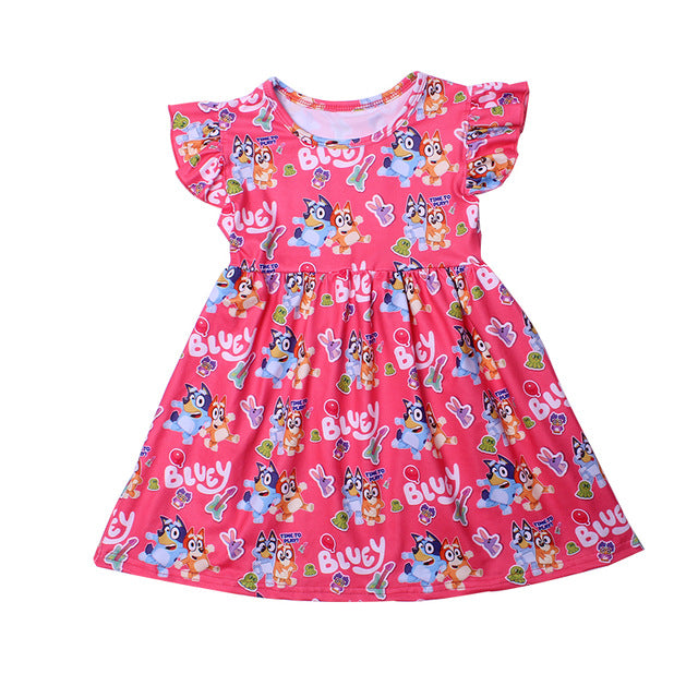 Newest Summer Toddler Girls Dresses Bluey Clothes