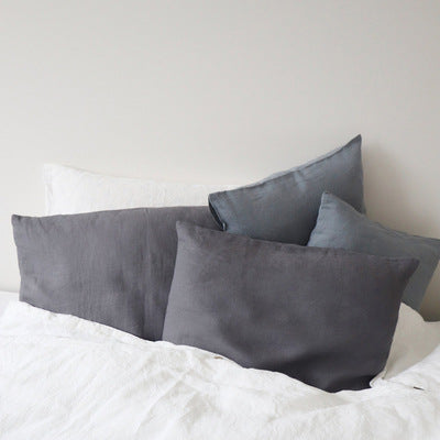 Cotton And Linen Solid Color Retro Adult Pillowcase