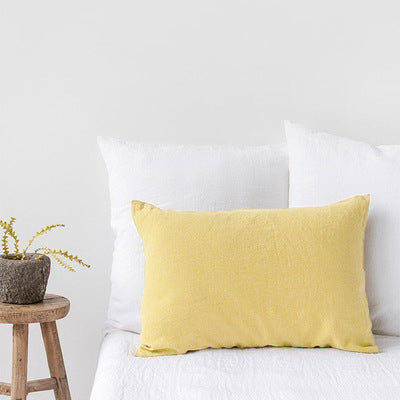 Cotton And Linen Solid Color Retro Adult Pillowcase
