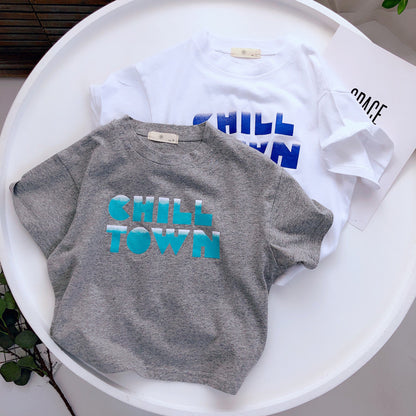 Boys Cotton Personality Printed Short-sleeved T-shirt
