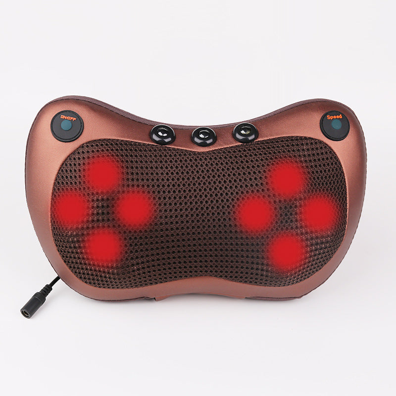 Dual-Key Car Cervical And Lumbar Massage Pillow Dual-Purpose Massager