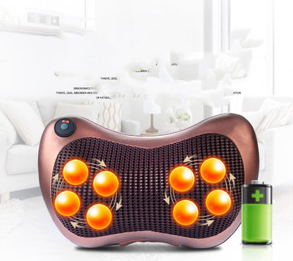 Dual-Key Car Cervical And Lumbar Massage Pillow Dual-Purpose Massager