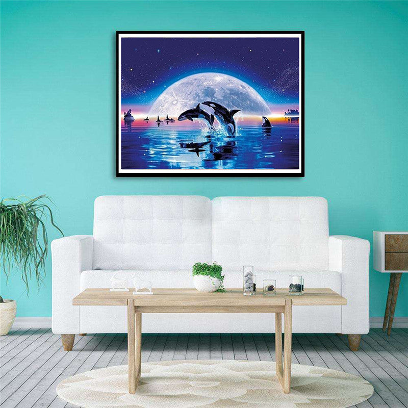 DIY Diamond Painting Rubik's Cube Round Diamond Landscape Conch Cross Stitch
