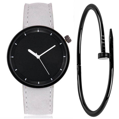 Retro Fashion Frosted Belt Simple Quartz Watch