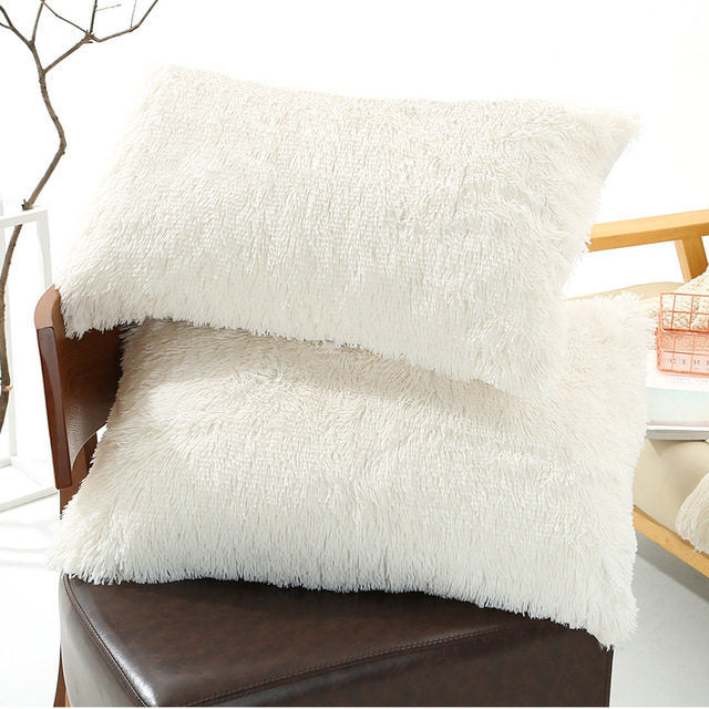 Plush Pillow Case Winter Warm Long Fluffy Slee