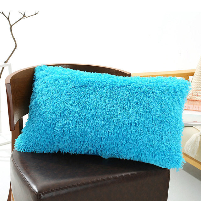 Plush Pillow Case Winter Warm Long Fluffy Slee