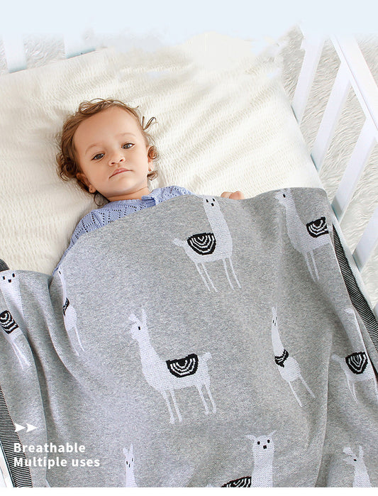 Hot Sale Boys And Girls Knitted Alpaca Stroller Cover Quilt