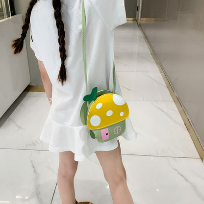 Cartoon Cute Little House Mushroom Stall One Shoulder Diagonal Bag