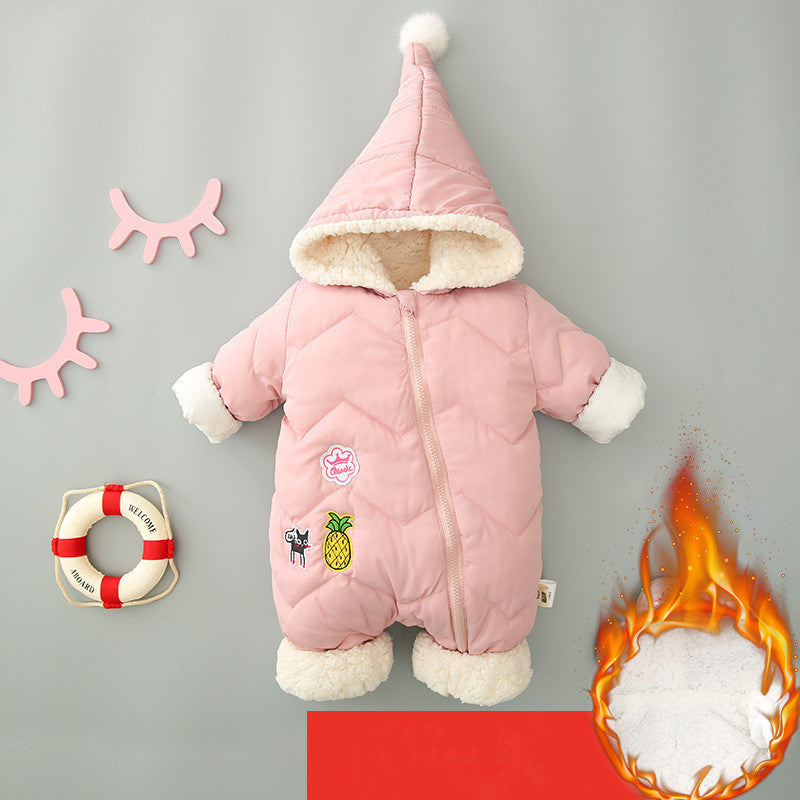 One Piece Clothes, Winter Thick Hugging Clothes, Winter Clothes, Newborn Down Cotton Padded Clothes, Baby Men's Going Out Clothes