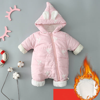 One Piece Clothes, Winter Thick Hugging Clothes, Winter Clothes, Newborn Down Cotton Padded Clothes, Baby Men's Going Out Clothes