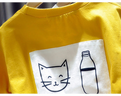 Children's Cartoon All-Match Round Neck Short Sleeve