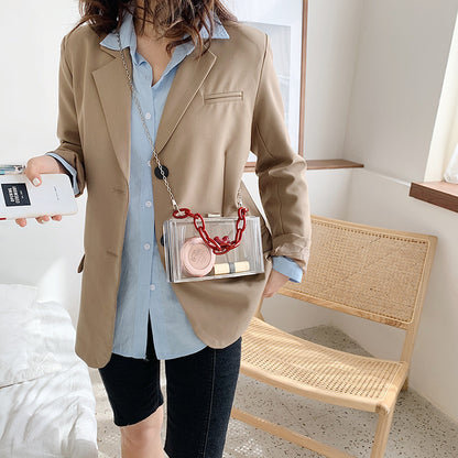 Chain Crossbody Bag Western Style One-Shoulder Small Square Bag