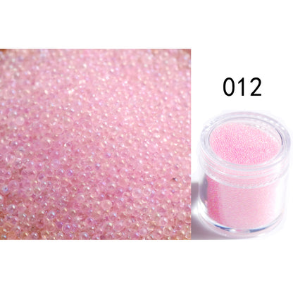 Transparent Symphony Colorful Bubble Beads Microbead Glass Non-porous Small Round Beads Nail Art