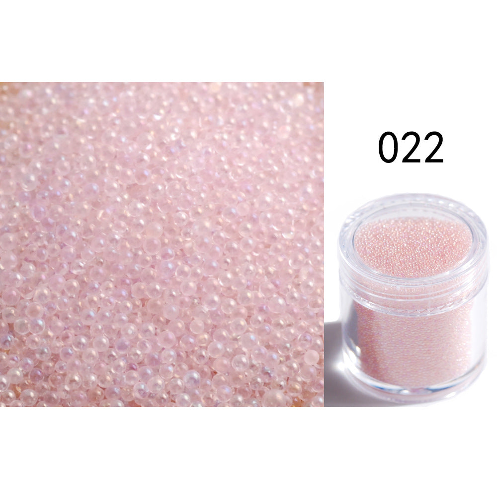 Transparent Symphony Colorful Bubble Beads Microbead Glass Non-porous Small Round Beads Nail Art