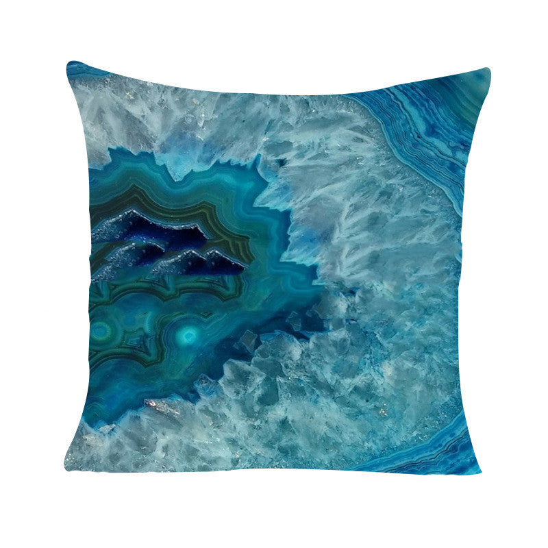 Marbled Geometric Peach Skin Pillowcase