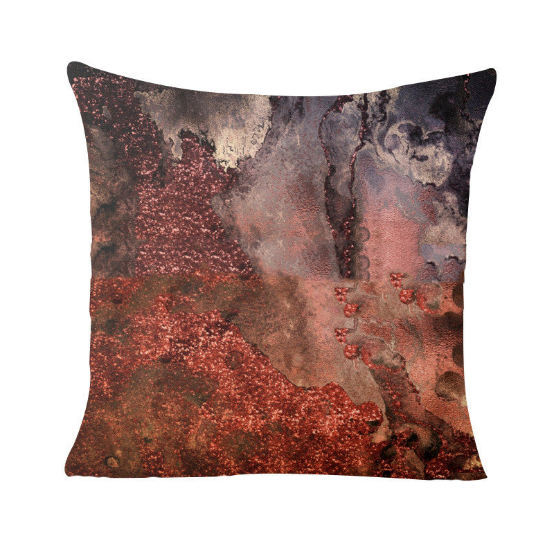 Marbled Geometric Peach Skin Pillowcase
