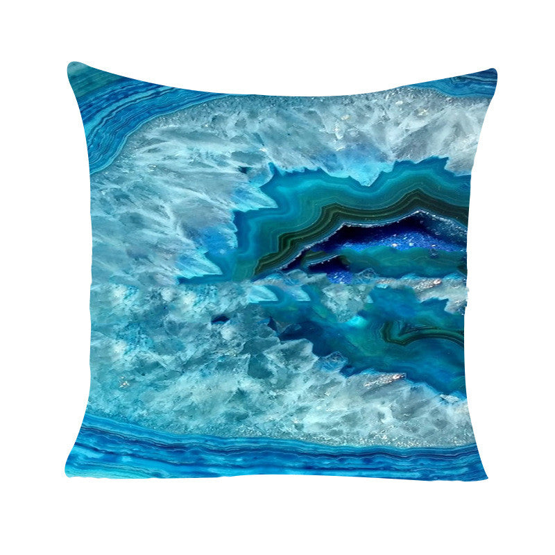 Marbled Geometric Peach Skin Pillowcase