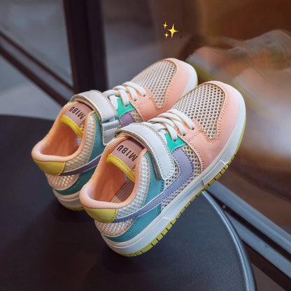 Children's Breathable Soft Sole Casual Shoes Boys' low Top Hollow Sports Shoes
