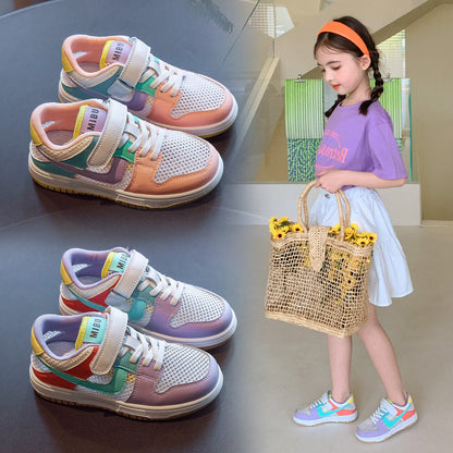 Children's Breathable Soft Sole Casual Shoes Boys' low Top Hollow Sports Shoes