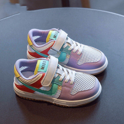 Children's Breathable Soft Sole Casual Shoes Boys' low Top Hollow Sports Shoes