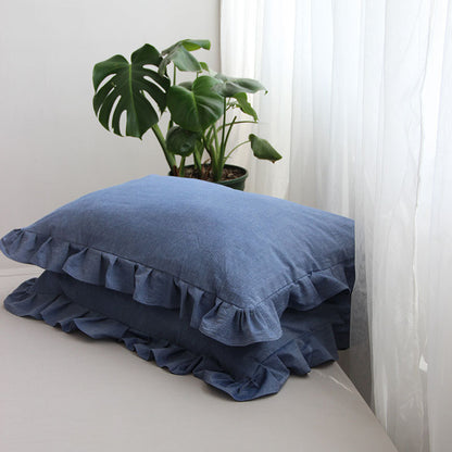 Pure Cotton Ruffled Pillowcase, A Pair Of Single Pillowcases