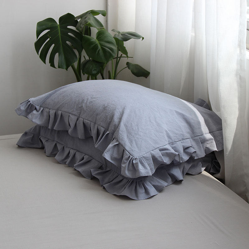 Pure Cotton Ruffled Pillowcase, A Pair Of Single Pillowcases
