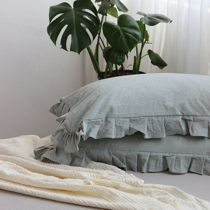 Pure Cotton Ruffled Pillowcase, A Pair Of Single Pillowcases