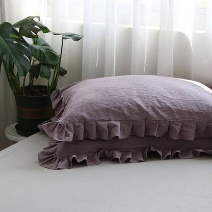 Pure Cotton Ruffled Pillowcase, A Pair Of Single Pillowcases