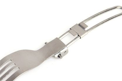 Camping Tableware Stainless Steel Foldable Cutlery, Outdoor Camping Portable Tableware
