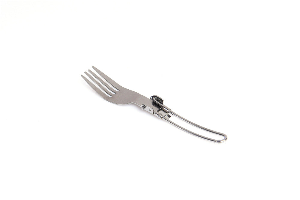 Camping Tableware Stainless Steel Foldable Cutlery, Outdoor Camping Portable Tableware