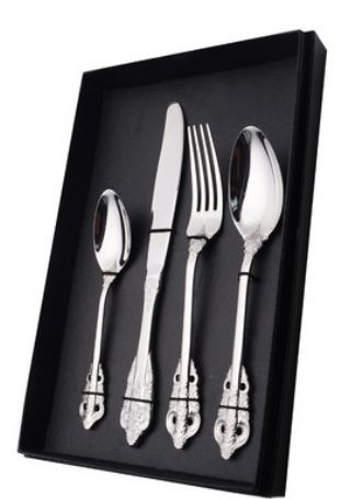 European-Style Tableware Palace Retro Carved Steak Cutlery Spoon Coffee Small Spoon Dessert Spoon Hotel Cutlery Spoon Set