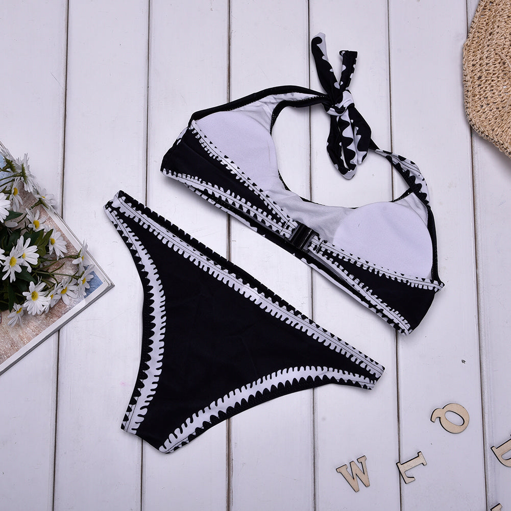 Bikini Print Split Beach Swimsuit