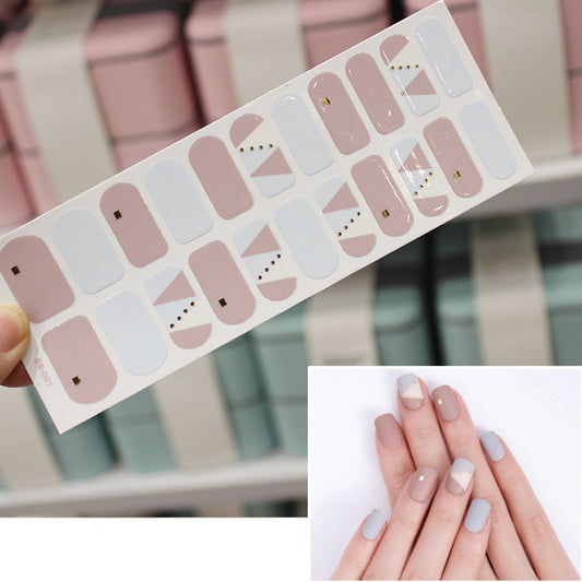 Bronzing 3D Laser Nail Sticker Color Christmas Letter Nail Sticker Full 22 Tips