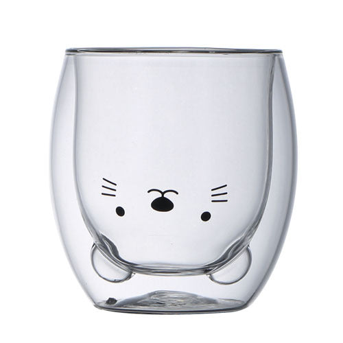Double-layer Juice Glass Heat-resistant Double-layer Cup Coffee Cup Love Gift Bear Cup