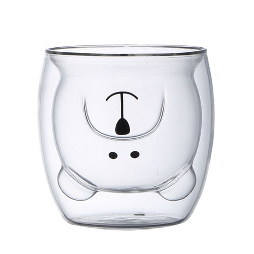 Double-layer Juice Glass Heat-resistant Double-layer Cup Coffee Cup Love Gift Bear Cup