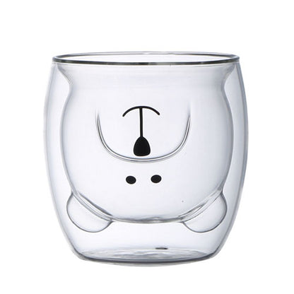 Double-layer Juice Glass Heat-resistant Double-layer Cup Coffee Cup Love Gift Bear Cup