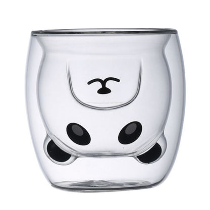 Double-layer Juice Glass Heat-resistant Double-layer Cup Coffee Cup Love Gift Bear Cup