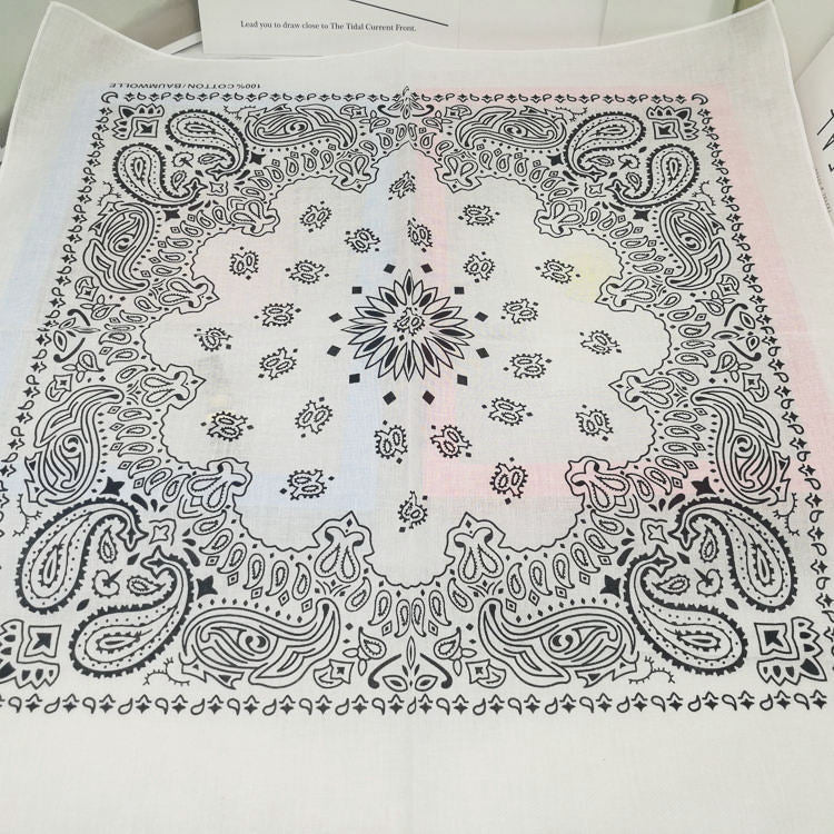 Pure Cotton Big Square Scarf Hip Hop Headscarf Hip-Hop Butterfly Cashew Flower Scarf Men And Women Korean Fashion Bib Scarf Headband