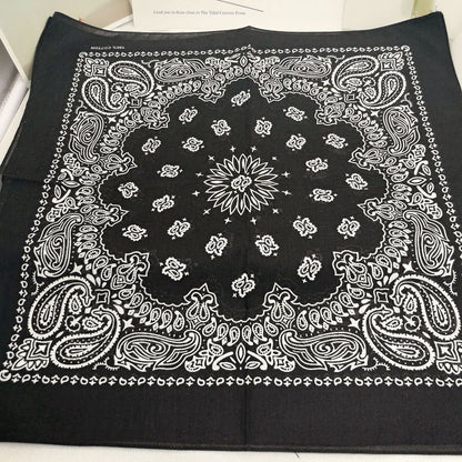 Pure Cotton Big Square Scarf Hip Hop Headscarf Hip-Hop Butterfly Cashew Flower Scarf Men And Women Korean Fashion Bib Scarf Headband