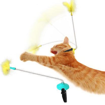 Self Healing Collar Neck Toy Spring Foot With Tap To Tease Cat Stick