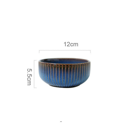 Ceramic Rice Bowl Noodle Bowl Household Salad Bowl Soup Bowl Instant Noodle Bowl Creative Gradient Color Breakfast Bowl