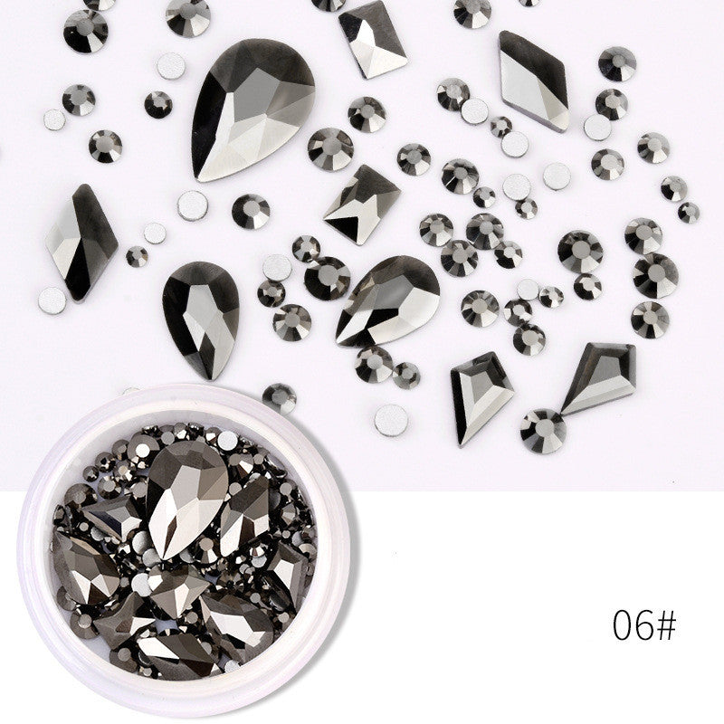 Special-Shaped Crystal Rectangle Glass Rhinestone Mixed Set Box