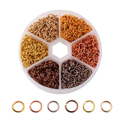 Jumping Ring Connecting Ring Combination Set Handmade Diy Jewelry Accessories 6Mm Color Aluminum Ring Opening Ring