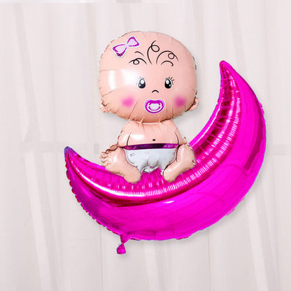 Baby Birthday Celebration Decoration Aluminum Foil Balloon 36 Inch 22 Inch Large Curved Moon Aluminum Foil Balloon Wholesale
