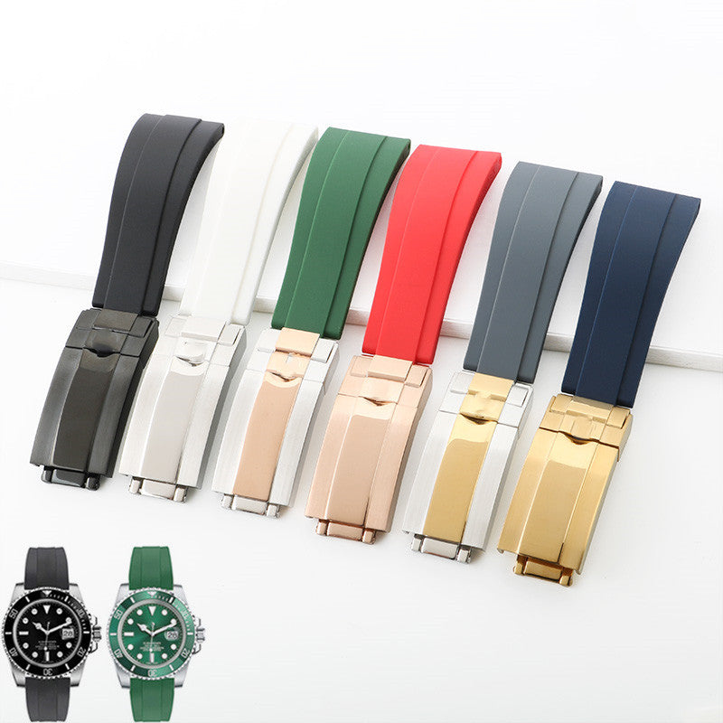 Watch With Role Original Rubber Silicone Black Green Water Ghost Bracelet Yacht Daytona Oyster Perpetual